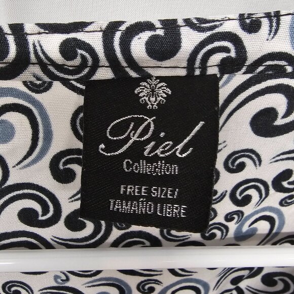 Piel Blue Black Peasant Blouse Swim Cover Boho Beach Festival OSFA - Picture 9 of 10